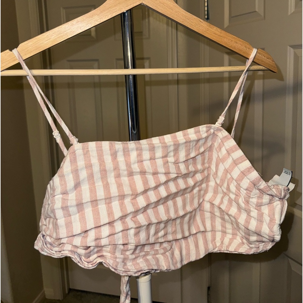 Target pink and white stripe crop top